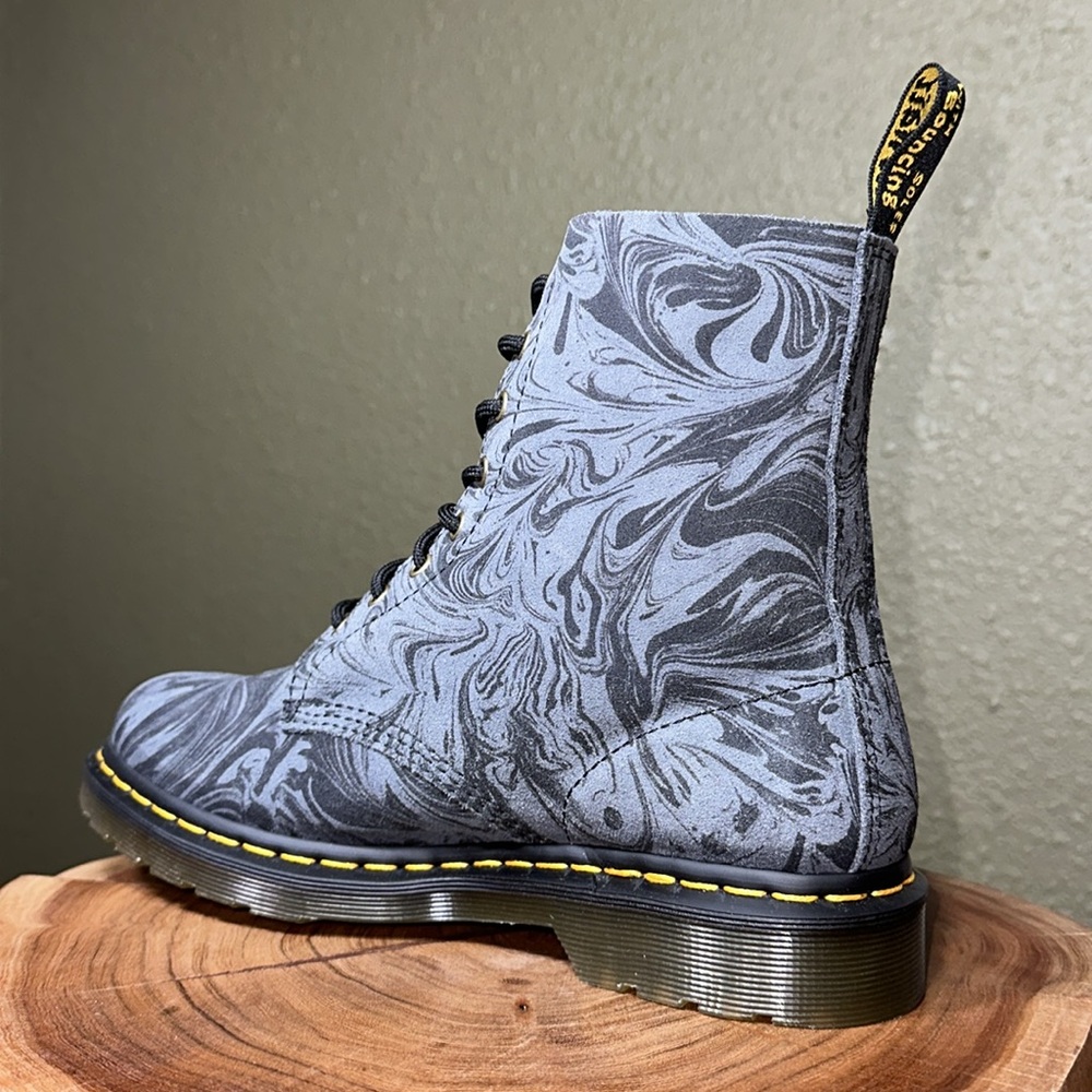 DR. MARTENS 1460 Pascal Marbled Suede Lace Up Boots - Picture 12 of 16